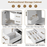 30" Bathroom Vanity with Ceramic Sink, Soft-Close Door with Built-in Shelf, Deep Standard N729P184479K