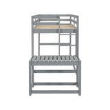 ZNTS Twin High Loft Bed with Ladder landing Platform, Ladders, Guardrails,Grey 48977205