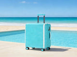 28 Inch Luggage with Spinner Wheels, PU Leather Suitcases for Women with TSA Lock, ice blue T5391P495964