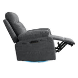 Power Recliner Glider Chair With Bluetooth Speaker 270 Degree Swivel With LED Light Side Arm With W1203P173383