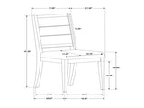 Set of 2 Dining Chairs with Upholstered Seat, Grey and Black B016P227318