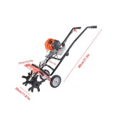 52CC 2-Stroke Gas Powered Tiller Cultivator, Handheld Rototiller for Lawn, Garden and Soil 97494598