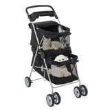 ZNTS Pet Stroller for 2 Dogs and Cats, Double 4 Wheel Cat Pet Carriers Bag Jogger for Small Medium Pets, 11499507