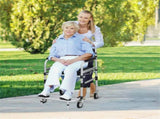 2-in-1 Aluminum Commode Shower Wheelchair Bath/Toilet Use, Adjustable Height , Foldable 55445089