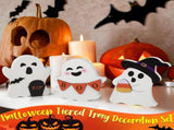 Cute Ghost Halloween Decorations Indoor, Wooden Tiered Tray Decor Table Sign Set of 3, Black Cat Bat 30672597
