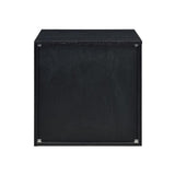 2 Storage Drawers Nightstand, Black and Silver B016P256520