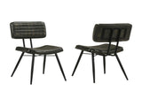 Set of 2 Leather Upholstered Dining Chairs, Espresso and Black B016P225483