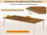 TREXM Traditional Rectangular Dining Table with Framed Wood Top and Turned Legs for Dining Room & N715P503381N