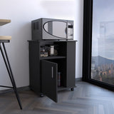 Kit Lower Microwave Cabinet, Single Door, Three Side Shelves-Black B20091950