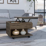 Luanda Lift Top Coffee Table, Casters, One Shelf -Dark Brown B07091884