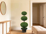 4FT Artificial Triple Ball Boxwood Topiary Trees Outdoor Ball-Shaped Boxwood, Fake Plants, Home W2945P578008