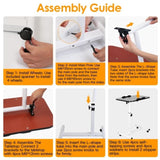Mobile Standing Desk, Height Adjustable Rolling Laptop Table, 90 Tiltable Overbed Bedside Table, 27900793