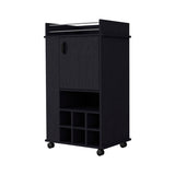 Farson Bar Cart with 2-Side Shelf, 6-Built In Wine Rack and Casters B128P176137