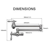 Pot Filler Faucet - Wall Mount Kitchen Sink Faucet Folding Stretchable with Single Hole Two Handles W124365377