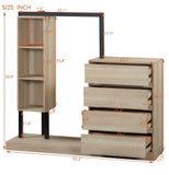 ZNTS Wardrobe with 4 Drawers and 3 Shelves,Natural N820P196888N