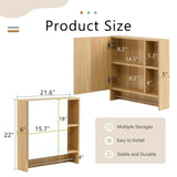 Bathroom Mirror Cabinet Wall Mounted,Medicine Cabinet,Over The Toilet Storage Cabinet with Shelves W3226P278933