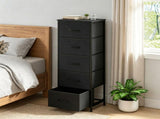 Vertical Fabric Storage Dresser, Tall Narrow Storage Tower with Large Capacity Drawers, Sturdy Metal 87504784