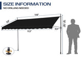 118.1"D x 59.1"W x"H Retractable Awning Black 85522071