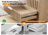 () 2-Drawer 1-Shelf Honeycomb Board MDF Bedside Table 23.6*15.6*25.2in Light 77639782