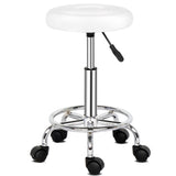 ZNTS Round Stool with Lines Rotation Bar Stool White 44812868