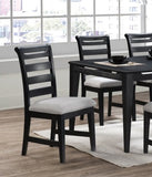 ZNTS Modern 2pc Dining Chairs Black Ladder Back Frame Upholstered Cushion Seat Rubberwood Kitchen Dining B011P218339