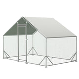 Large Metal Chicken Coop, Walk-in Chicken Run,Galvanized Wire Poultry Chicken Hen Pen Cage, Rabbits W2505P184736