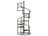 Rustic Brown and Black 8-Shelf Staircase Bookcase B062P153770