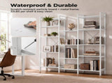 Three Columns and Four Layers Bookshelf, Wide Bookcase with 11 Open Display Shelves, 98909181