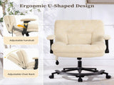Chenille Criss Cross Office Chair with Air Lumbar Support, Flip-up Adjustable Arms, Built-in 05995139