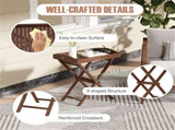 Foldable tray rack, solid teak tray table for garden terraces 58375246