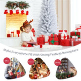 6 Feet White Artificial Christmas Pencil Tree with Folding Metal Stand 40601858