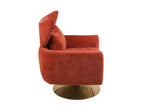 Classic Mid-Century 360-degree Swivel Accent Chair, Orange Linen W1361104582
