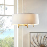 5-Light White Drum Shade Chandelier B03599265