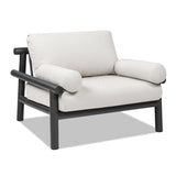 Zara 39.5" Dowel Frame Bolster Patio Deep Seating Armchair, Wheat Beige Axroma Olefin B2719P245978