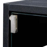 Black Glass Door Shoe Box Shoe Storage Cabinet With RGB Led Light W331P235039