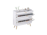 Shoe, 16 Pair Shoe Rack Storage Organizer with 2 Flip Drawers, White Entryway Shoe Storage 61976300