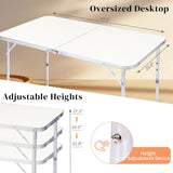 120 x 60 x 70 4Ft Portable Multipurpose Folding Table White 80927969