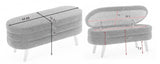 036-Velvet Fabric Storage Bench Bedroom Bench With Wood Legs For Living Room Bedroom Indoor,Ivory W527121987
