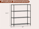 4-Tier Heavy-Duty Metal Wire Shelving, 1000LBS Total Capacity Storage Rack with 250LBS Per Shelf, 84742379