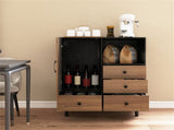 Mid-Century Modern 4-Drawer Sideboard Buffet Cabinet with Storage - Black 41784280