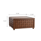 Farmhouse Coffee Table with Storage, Large Square Coffee Table for Living Room, Brown W3158P297430