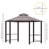 13ft x 13ft Patio Gazebo-Coffee-AS 04707671