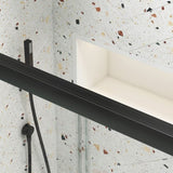 Bypass shower door, sliding door, with 1/4" tempered glass and Matted black finish 44-48"x70" W2122131037