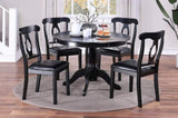 ZNTS Classic Design Dining Room 5pc Set Round Table 4x side Chairs Cushion Fabric Upholstery Seat B01147410