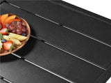 Outdoor Square Metal Side Table with Slatted Top, Black 03425637