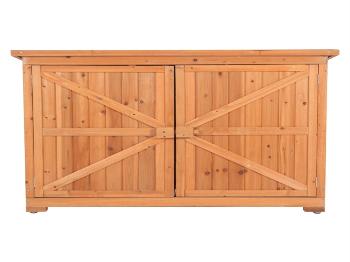 Shed Locker Double Doors Fir Wooden Garden Yard Shed Lockers Outdoor Storage Cabin ...