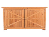 Double Doors Fir Wooden Garden Yard Shed Lockers Outdoor Storage Cabinet Unit Orange Red 38440090