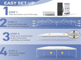 10x20 ft Instant Pop Up Canopy Tent White, 6 Mesh Panels 2 Doors 4 Net Sides, 41921225