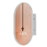20x34 Inch Oval Recessed Medicine Cabinet, Metal Framed Bathroom Wall Cabinet with Mirror and W1435P201161