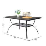 ZNTS 60*38*28.5in Iron With Umbrella Hole Patio Bar Table Black 15801327